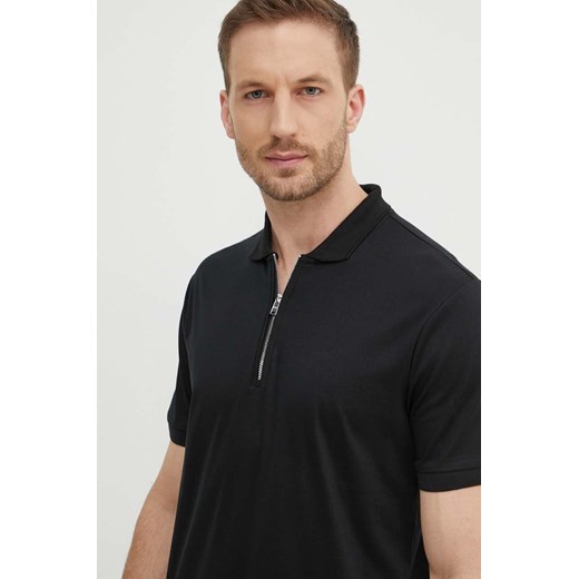 BOSS polo bawełniane kolor czarny gładki 50513375 ze sklepu ANSWEAR.com w kategorii T-shirty męskie - zdjęcie 172438850