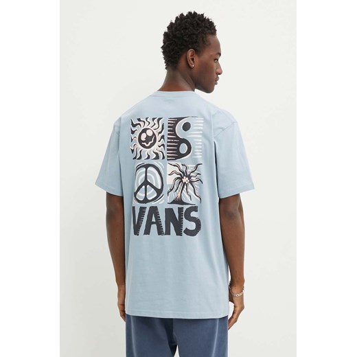 Vans t-shirt bawełniany męski kolor niebieski z nadrukiem Vans XXL ANSWEAR.com