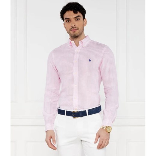 Koszula męska różowa Polo Ralph Lauren lniana 