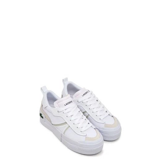 Buty sportowe damskie Lacoste sneakersy białe z tworzywa sztucznego wiązane 