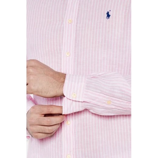 Koszula męska Polo Ralph Lauren z kołnierzykiem button down lniana 