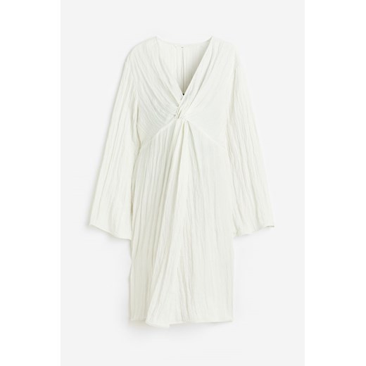 H & M - MAMA Kreszowana sukienka - Biały ze sklepu H&M w kategorii Sukienki ciążowe - zdjęcie 172440012