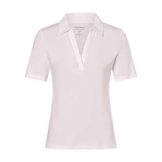 brookshire Damska koszulka polo Kobiety Dżersej biały jednolity XL vangraaf