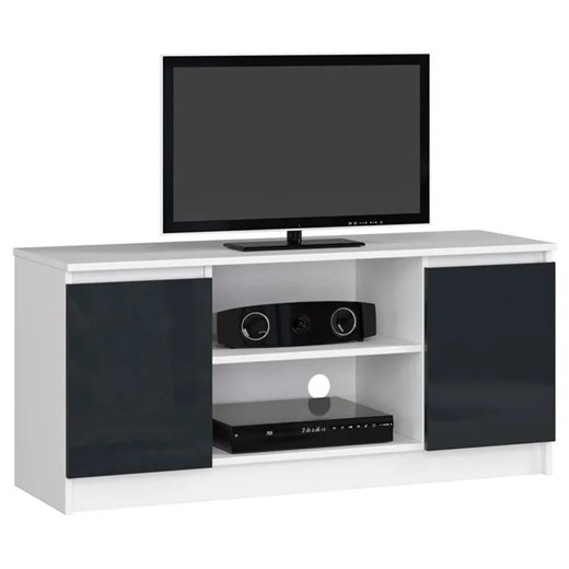 Szafka pod telewizor biała + grafit połysk - Galapi 4X 120 cm ze sklepu Edinos.pl w kategorii Szafki RTV - zdjęcie 172440972