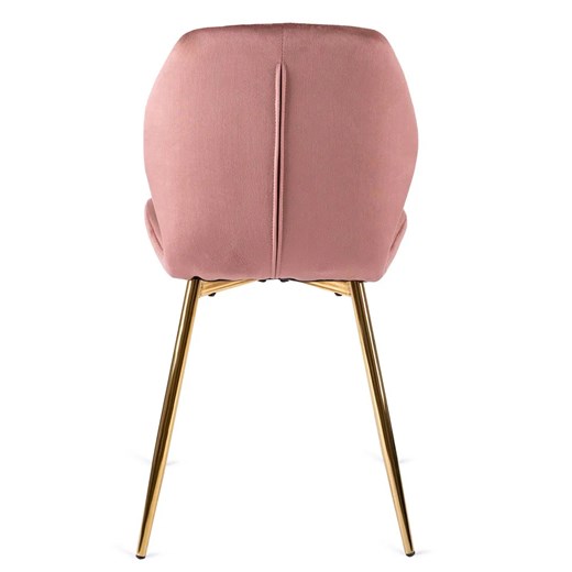 Różowe krzesło welurowe na złotych nogach - Edro 4X Elior One Size Edinos.pl