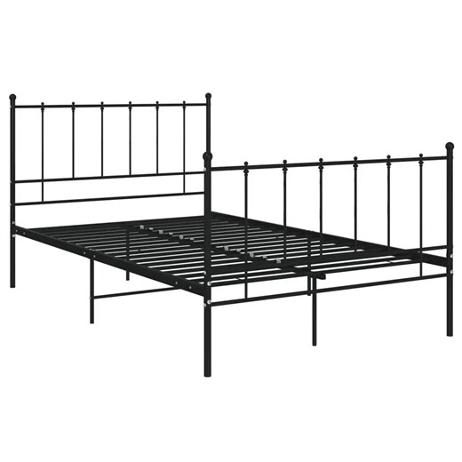 Czarne metalowe łóżko z zagłówkiem 120x200 cm - Laxi ze sklepu Edinos.pl w kategorii Łóżka i materace - zdjęcie 172441340