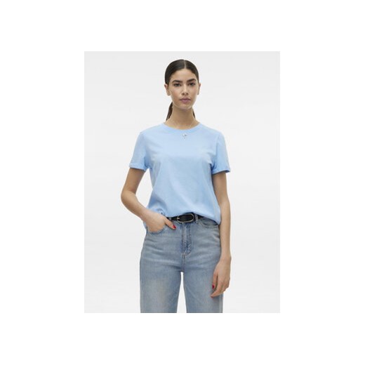 Vero Moda T-Shirt Paula 10243889 Błękitny Regular Fit ze sklepu MODIVO w kategorii Bluzki damskie - zdjęcie 172442650