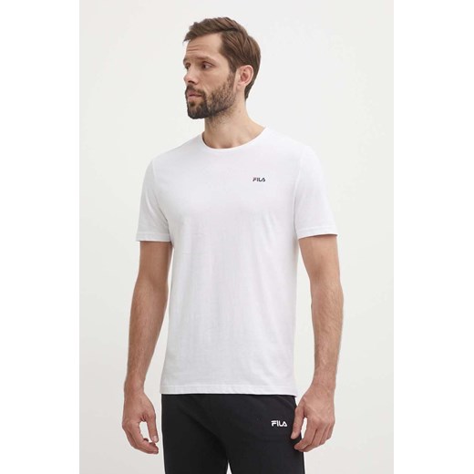 Fila t-shirt bawełniany 2-pack Brod kolor biały gładki FAM0083 ze sklepu ANSWEAR.com w kategorii T-shirty męskie - zdjęcie 172444591