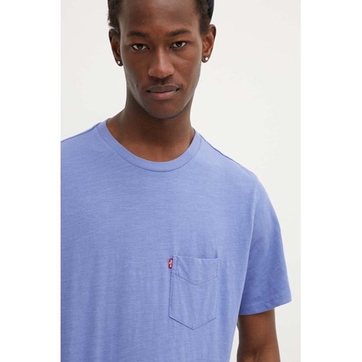Levi's t-shirt męski fioletowy z krótkimi rękawami 