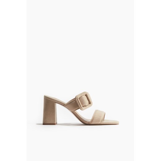 H & M - Klapki na obcasie - Beżowy H & M 39 H&M
