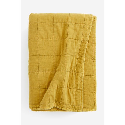 H & M - Pikowana narzuta na łóżko - Żółty ze sklepu H&M w kategorii Narzuty i kapy - zdjęcie 172447304
