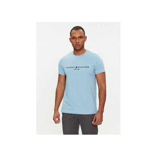 Tommy Hilfiger T-Shirt Logo MW0MW11797 Błękitny Regular Fit ze sklepu MODIVO w kategorii T-shirty męskie - zdjęcie 172447573