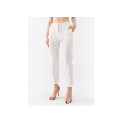 Pinko Spodnie materiałowe Bello 100155 A0HO Biały Slim Fit ze sklepu MODIVO w kategorii Spodnie damskie - zdjęcie 172447660