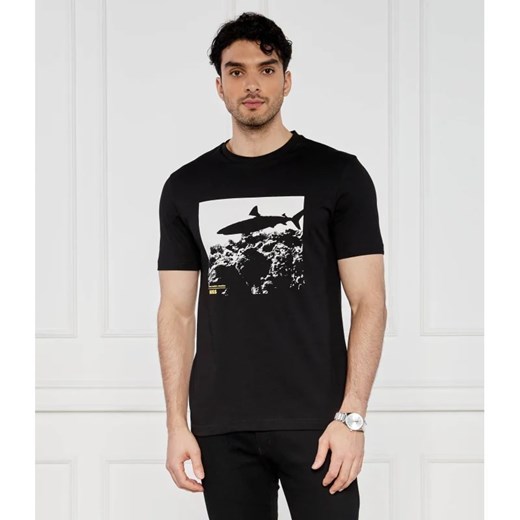 T-shirt męski BOSS HUGO z krótkim rękawem bawełniany 
