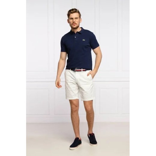 T-shirt męski Lacoste z krótkim rękawem granatowy z bawełny casual