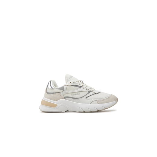 Calvin Klein Sneakersy Runner Lace Up Mesh HW0HW02133 Biały ze sklepu MODIVO w kategorii Buty sportowe damskie - zdjęcie 172449804