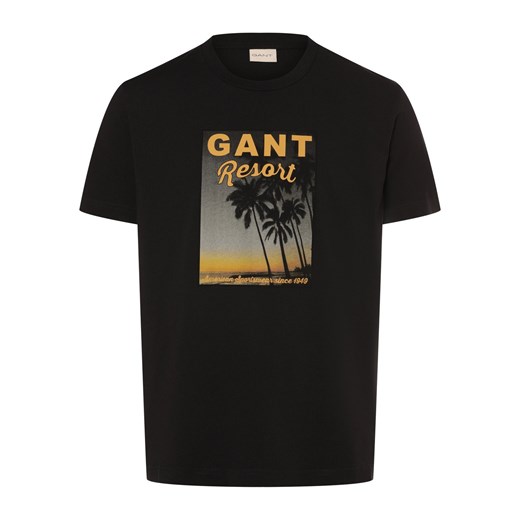 Gant Koszulka męska Mężczyźni Bawełna czarny nadruk ze sklepu vangraaf w kategorii T-shirty męskie - zdjęcie 172450253