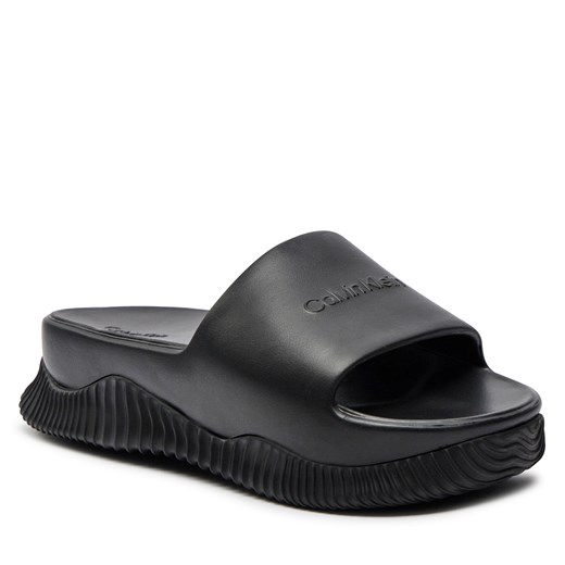 Klapki Calvin Klein Flatform Slide Eva HW0HW01973 Czarny Calvin Klein 40 eobuwie.pl