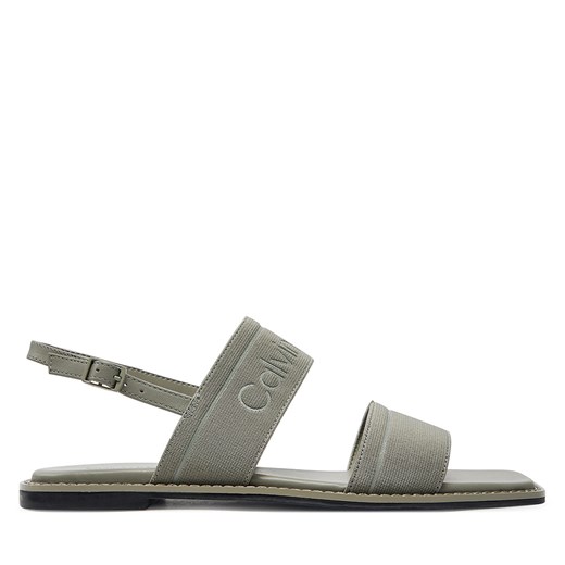 Sandały Calvin Klein Flat Sandal He HW0HW01990 Szary ze sklepu eobuwie.pl w kategorii Sandały damskie - zdjęcie 172450573