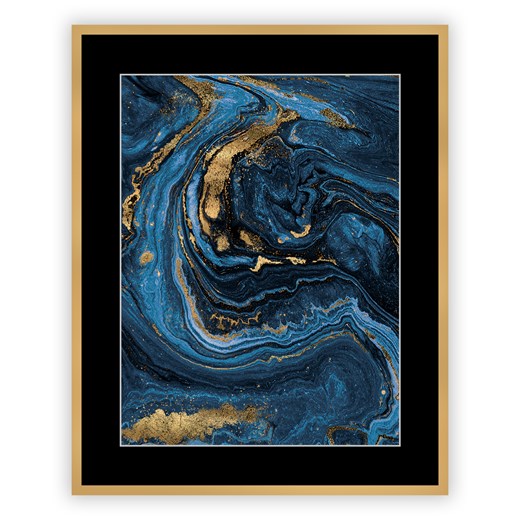 Obraz Abstract Blue&Gold I 40 x 50cm ze sklepu dekoria.pl w kategorii Obrazy - zdjęcie 172474283