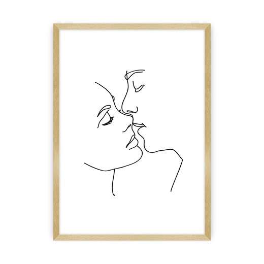 Plakat Kiss Line ze sklepu dekoria.pl w kategorii Obrazy - zdjęcie 172476304