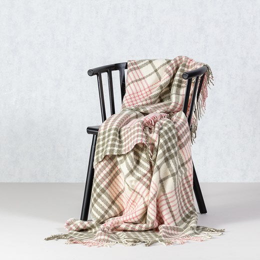 Pled Zelandia 140x200cm khaki/old rose ze sklepu dekoria.pl w kategorii Koce i pledy - zdjęcie 172477083