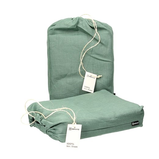 Komplet pościeli lnianej Linen 220x200cm green ze sklepu dekoria.pl w kategorii Pościele - zdjęcie 172482034