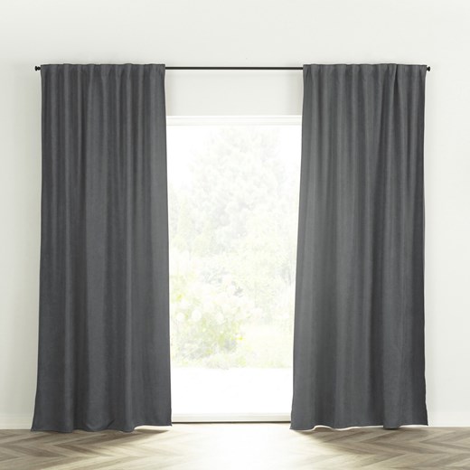 Zasłona BASIC na taśmie marszczącej 140x260cm szary szenil 1 szt. Dekoria One Size wyprzedaż dekoria.pl