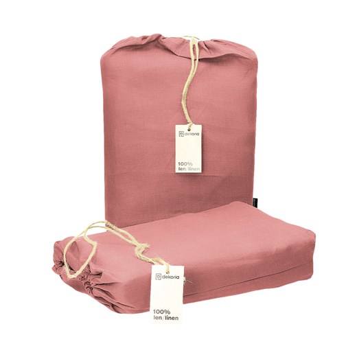 Komplet pościeli lnianej Linen 150x200cm pink ze sklepu dekoria.pl w kategorii Pościele - zdjęcie 172483140