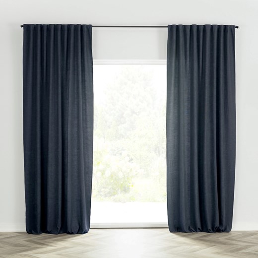 Zasłona BASIC na taśmie marszczącej 140x280 cm granatowy 1 szt. ze sklepu dekoria.pl w kategorii Zasłony - zdjęcie 172484542