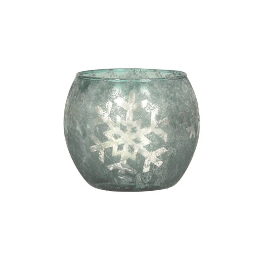 Świecznik Snowflakes wys.10 cm turquoise Dekoria One Size dekoria.pl