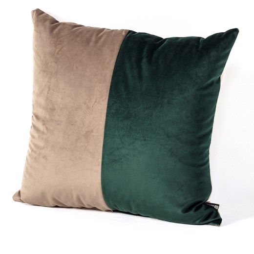 Poduszka Patchwork kwadratowa beige green ze sklepu dekoria.pl w kategorii Poduszki dekoracyjne - zdjęcie 172487102
