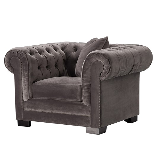 Fotel Chesterfield Classic Velvet Dark Grey 118x96x77cm ze sklepu dekoria.pl w kategorii Fotele - zdjęcie 172516424