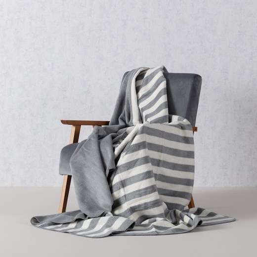 Koc Cosy Home 150x200cm Gray Stripes Dekoria One Size dekoria.pl