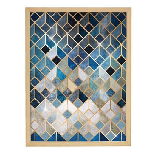 Obraz Geometric 30x40cm gold&navy ze sklepu dekoria.pl w kategorii Obrazy - zdjęcie 172528574