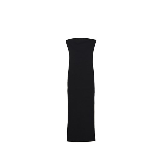 Cropp - Czarna gładka sukienka midi - czarny ze sklepu Cropp w kategorii Sukienki - zdjęcie 172529374