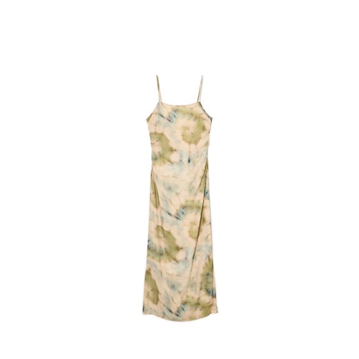 Cropp - Sukienka midi ze wzorzystym printem - zielony ze sklepu Cropp w kategorii Sukienki - zdjęcie 172529392