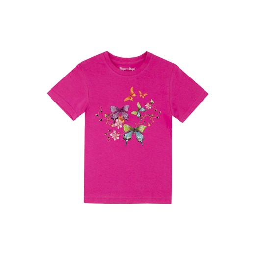 Dziewczęcy t-shirt z bawełny fuksja Tup Tup z motylkami Tup Tup 110/116 5.10.15