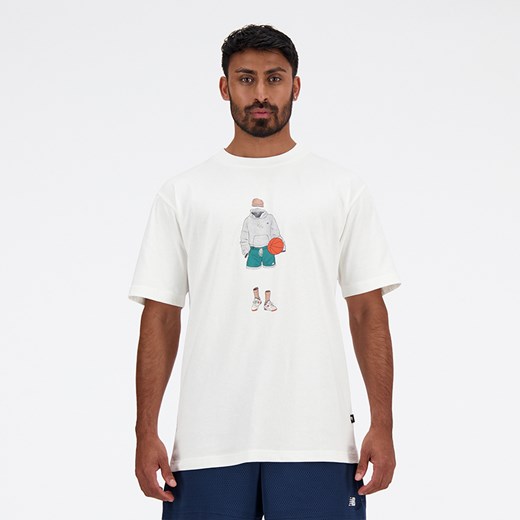 Koszulka męska New Balance MT41578SST – biała ze sklepu New Balance Poland w kategorii T-shirty męskie - zdjęcie 172531694