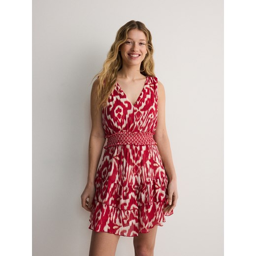 Reserved - Wzorzysta sukienka mini - czerwony ze sklepu Reserved w kategorii Sukienki - zdjęcie 172531982