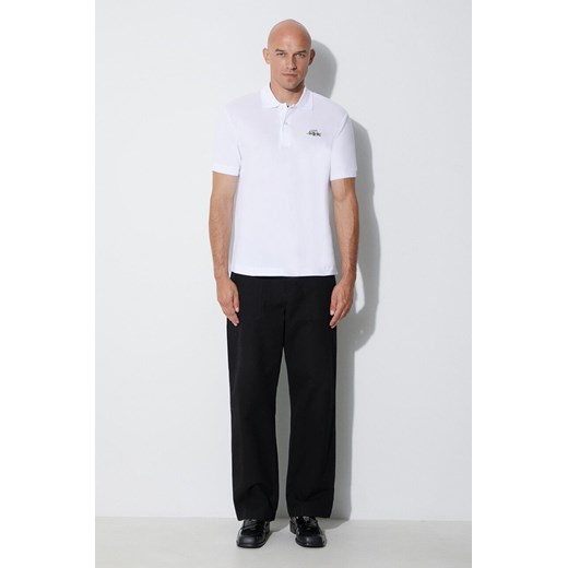 Lacoste polo bawełniane x Netflix kolor biały z aplikacją ze sklepu PRM w kategorii T-shirty męskie - zdjęcie 172532471