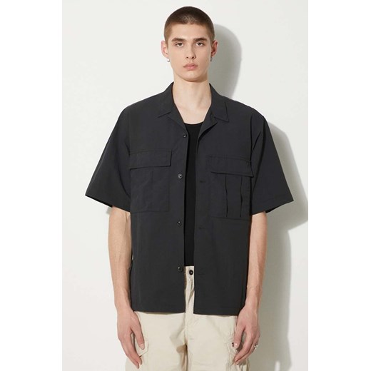 Carhartt WIP koszula S/S Evers Shirt męska kolor czarny regular I033022.89XX ze sklepu PRM w kategorii Koszule męskie - zdjęcie 172532523