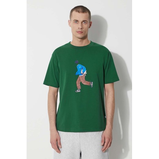 New Balance t-shirt bawełniany męski kolor zielony z nadrukiem MT41579NWG ze sklepu PRM w kategorii T-shirty męskie - zdjęcie 172532684