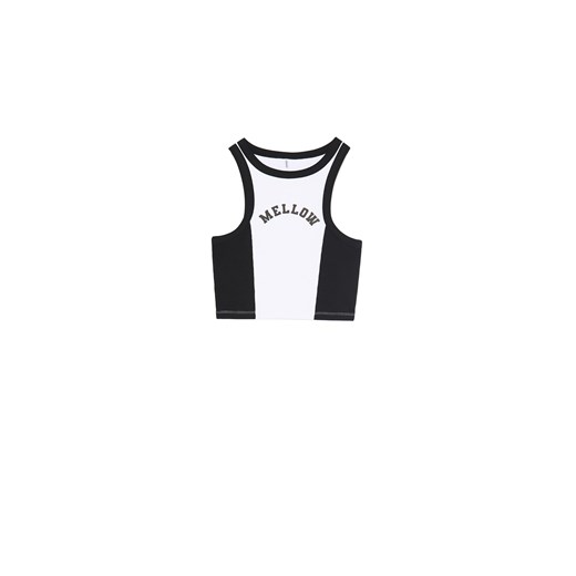 Cropp - Biało-czarny top - biały ze sklepu Cropp w kategorii Bluzki damskie - zdjęcie 172533403