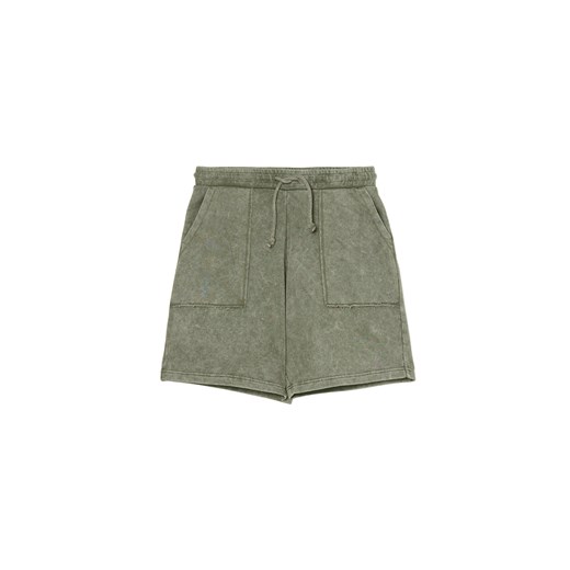 Cropp - Zielone szorty z efektem sprania - zielony Cropp L Cropp