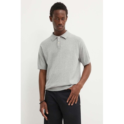 Levi&apos;s polo bawełniane kolor szary gładki A7294 ze sklepu ANSWEAR.com w kategorii T-shirty męskie - zdjęcie 172533941