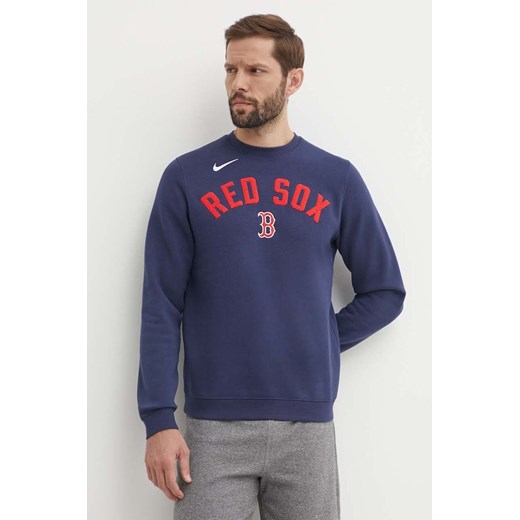 Nike bluza Boston Red Sox męska kolor granatowy z aplikacją ze sklepu ANSWEAR.com w kategorii Bluzy męskie - zdjęcie 172534222