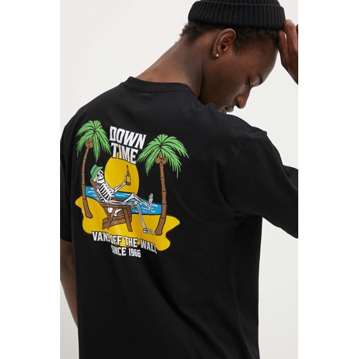 Vans t-shirt bawełniany męski kolor czarny z nadrukiem ze sklepu ANSWEAR.com w kategorii T-shirty męskie - zdjęcie 172534282