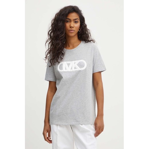MICHAEL Michael Kors t-shirt bawełniany damski kolor szary ze sklepu ANSWEAR.com w kategorii Bluzki damskie - zdjęcie 172534501