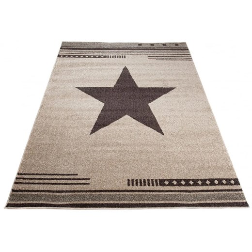 Młodzieżowy dywan pokojowy z gwiazdą krem - Matic ze sklepu Edinos.pl w kategorii Dywany - zdjęcie 172535674